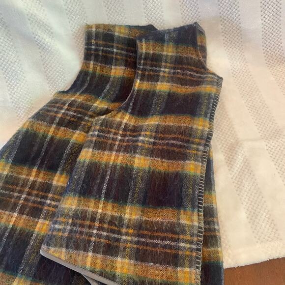 new pilcro plaid sweater open front vest one size - Picture 2 of 5